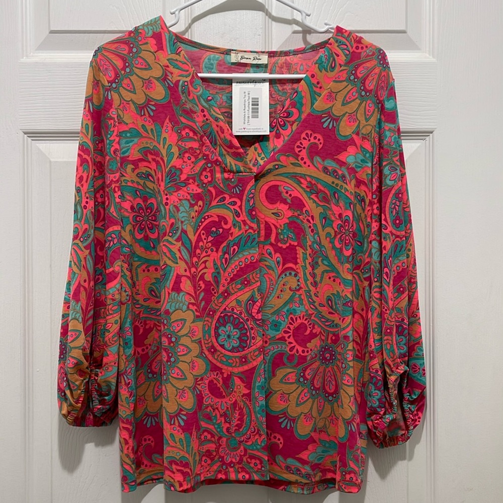NWT Beeson River 3/4 Sleeve Top